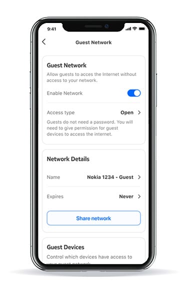 beacon app guest network screenshot on phone