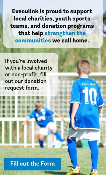 promotional image about Execulink's sponsorship programs showing kids playing soccer